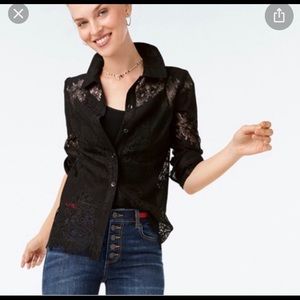 Cabi St. Regis Blouse, size M, black lace, New